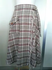 JILLbyJILL STUART　ジルバイ　フリンジチェックロングスカート　M