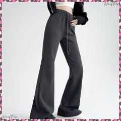 送料無料 フレアパンツ レディース 美脚 脚長 スウェットパンツ ハイウエスト ストレートパンツ 着やせ ウエストゴム オシャレ カジュアル お洒落 ロングパンツ 運動 ダンス衣装 ボトムス韓国風