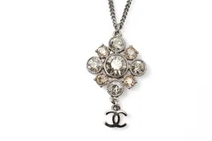 シャネル ネックレス/ペンダント 2way CHANEL ココマーク/CC ラインストーン シルバー A12V【中古】