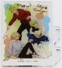 【中古】雑貨 花垣武道＆佐野万次郎＆松野千冬(TypeA) アクリルビジュアルボード 猫とあそぼver. 「東京リベンジャーズ」 アニメイト限定