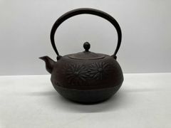 未使用、保管品 南部盛栄堂OIGEN造 桜皮寸胴10型 南部鉄瓶 南部