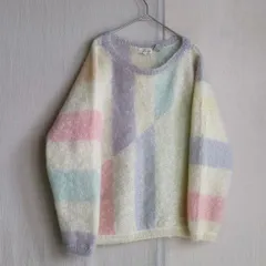 【モヘア混】 80s 90s USA vintage ニット セーター / レディース M アクリル ナイロン ドルマンスリーブ ビンテージ K5-01025-9154