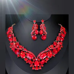 ネックレスピアスレッドドレス映え演奏会用アクセサリー舞台着物高見えドレスダンス