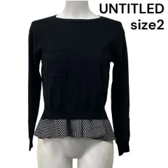 ◆ アンタイトル UNTITLED アンサンブル ニット タンクトップ 黒 ブラック 毛混 2 M 9号 レディース S5V230