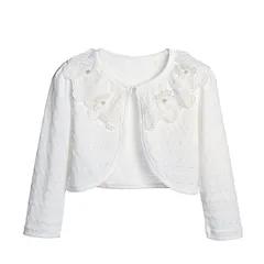 ボレロ フォーマル キッズ カーディガン 綿 長袖 女の子 ドレス 羽織 レース 子供 子ども 長袖 ガールズ フォーマル 子供服 春 夏 ベーシック キッズカーディガン トップス 冷房対策 かわいい 表会 結婚式 入園式 入学式 卒園式 卒業式 xgbb01