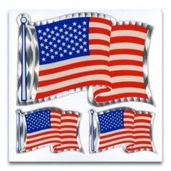 ステッカー USA FLAG 星条旗 ホログラム / US レーシング アメリカン雑貨