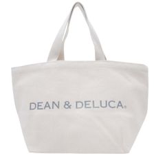 新品同様 DEAN＆DELUCA ディーン & デルーカ ナチュラル S トートバッグ キャンバス ロゴ プリント カバン 鞄 コットン 白 ホワイト レディース 古着 中古 USED