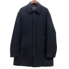 エンポリオアルマーニ EMPORIO ARMANI パデット ストレッチ ステンカラー コート 中綿 OVER JACKET 6Z1L73 1NWFZ ネイビー 紺 54 美品のサムネイル