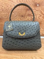 早い者勝ち超美品！高級オーストリッチ革ハンドバッグ、ルーシーサン 