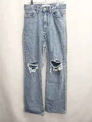 ◇ Θ by muni:r ダメージ加工 デニム パンツ ジーンズ サイズＭ ブルー系 レディース E  【1506250007640】