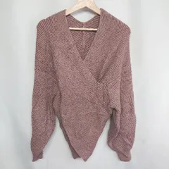 ■ ◎ ⊇ FutierLand Ｖネック 長袖 ニット セーター サイズF モカブラウン レディース E  【1409100056259】