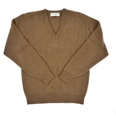 美品 ダイナスティ 80s 日本製 Vネック ウールニット セーター ブラウン クラシック ビンテージ Mサイズ 古着｜DYNASTY 80s Wool Knit Sweater Brown Classic Japan M