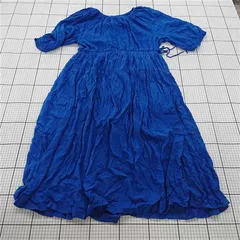 ◇ ⊂ green label relaxing UNITED ARROWS コットン 半袖 ロング丈 フレア ワンピース サイズF ブルー系 レディース E  【1509180005335】