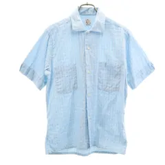 B.V.D 60s ヴィンテージ チェック柄 半袖 コットンシャツ S 水色 メンズ 古着