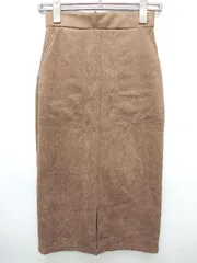 ◇ ⊇ nano universe ナノ ユニバース 秋冬 膝下丈 ナロー スカート サイズ36 ブラウン レディース P  【1409090005244】