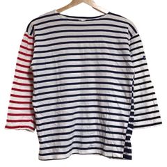 ORCIVAL(オーシバル) 七分袖Tシャツ サイズS メンズ - 白×ネイビー×レッド クルーネック/ボーダー