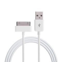 【在庫処分】オーディオファン データ通信・充電OK！ 30ピンDOCKケーブル iPhone4/4S/3GS/iPad/iPod対応 1m ホワイト 1本
