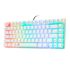 【在庫処分】OS対応のオフィス&ゲーム用キーボード Windows/Mac 英語配列USB有線高速反応 全キーロールオーバー対応 コンパクト設計 RGB発光LEDバックライト付き 茶軸メカニカルキースイッチを採用 e元素ゲーミングキーボード81キー
