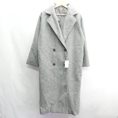 ◇ ◎ hellam へラム バックボリュ－ム ダブル 長袖 ロングコ－ト サイズF グレー レディース E  【1404020002942】