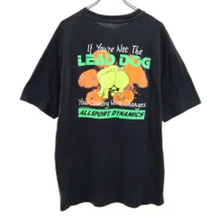 LEAD DOG 90s バックプリント 半袖 Tシャツ ブラック系 LEAD DOG シングルステッチ オールド メンズ