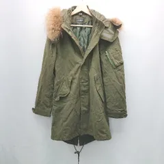 ◇ nano UNIVERSE フード 取り外し可能 カジュアル ロング丈おしゃれ 長袖 ミリタリーコート サイズS カーキ レディース E  【1310130035933】