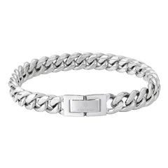 【迅速発送】KRKC&CO 喜平ブレスレット メンズ マイアミキューバン 幅8/10mm ステンレス k18メッキ 4面カット ヒップホップ ラッパー B系アクセサリー ギフト お祝い 金属アレルギー対応