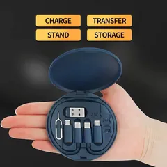 多機能充電ケーブルキット 65W急速対応 変換アダプター付 スタンド搭載 SIM/TF収納 ブラック