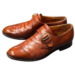 YANKO ダブルモンクストラップ レザーシューズ ブラウン - メルカリ