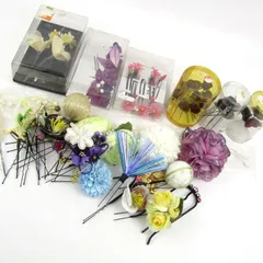髪飾り 31点セット かんざし フラワーモチーフ ヘアアクセサリー 和装小物 まとめて 大量 レディース 【中古】