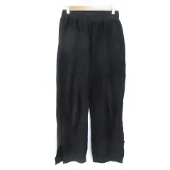 ロデオクラウンズワイドボウル RODEO CROWNS WIDE BOWL RCWB ニットパンツ ワイドテーパードパンツ イージーパンツ ロング丈 スリット 36 黒 ブラック /FF1