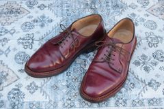 [양품] Tricker 's Trickers ROBERT 로버트 3616 플레인 외날개 다이 나이트 구두창 붉은 차 버건디 UK7.5 / 26cm [W2983]