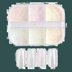 【特価商品】オーロラシェルパウダー ネオンパウダー クリア ネイルパウダー オーロラネイル 6色 ミラーネイル パウダー ミラーパウダー ネイルアート レジン オーロラパウダー ジェルネイル