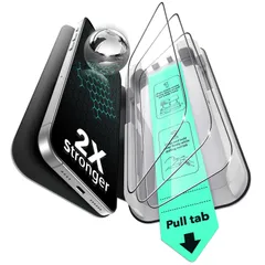 新品 【３秒で完成・秒貼革命】ESR ガラスフィルム iPhone 14 Pro Max 専用 強化ガラス 9H硬度 さらさら ３枚 気泡無し 割れ防止 指紋防止 92％光線透過率 自動除塵 米軍MIL規格 0.5M鋼球落下テスト 高耐久 いphone14pr