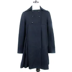 ポール&ジョー シスター PAUL&JOE SISTER コート ステンカラー 長袖 ミドル丈 ウール 厚手 無地 36 紺 ネイビー アウター /BTのサムネイル