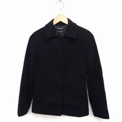 クイーンズコート QUEENS COURT ステンカラー ジャケット アウター シングル 無地 カシミヤ混 ウール 2 ブラック 黒 /FT36のサムネイル