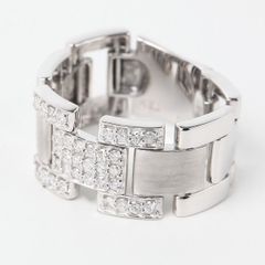 K18　ダイヤモンド　0.25ct　ベルトリング　K18ホワイトゴールド　13号