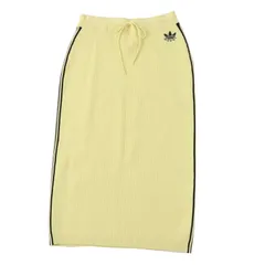 未使用品 GUCCI グッチ アディダス 697710 ライン入り ニット ロングスカート イエロー ブラック ガーメント付き イタリア製 正規品 レディース