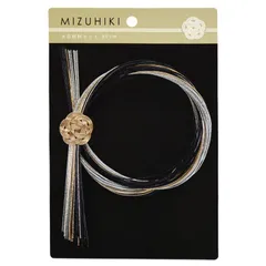 MIZUHIKI 水引セット 水引き 紐 含める 水引飾り 梅結び 人気カラー モダンカラー 日本の伝統色 長さ約90cm 厳選30本入 絹巻水引 羽衣 金銀 水引き 髪飾り 手芸 素材 (CLB-11 モダン黒/淡い金/銀)