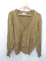 ◇ ⊇ GEORGES RECH ジョルジュ・レッシュ ウール100％ 長袖 ニット カーディガン サイズM カーキ系 レディース E  【1507100003928】