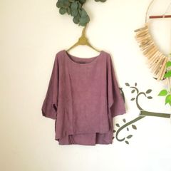 asana HEMP100% テロテロ カットソー●草木染めパープル