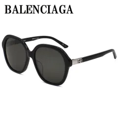 バレンシアガ BALENCIAGA BB0184SA 001 57mm サングラス アジアンフィット メガネ 眼鏡 アイウェア UVカット メンズ レディース グレー ブラック
