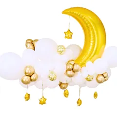 ハーフバースデー 100日祝い おうちフォト マタニティフォト 飾り タペストリー 誕生日 バースデー 風船 ベビー 装飾 バルーン デコレーション 赤ちゃん 妊婦 サプライズ ジェンダーリビール パーティー 性別発表 バルーンガーランド お祝い [イエロー]