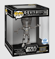 【新品未開封・日本未発売】Funko Pop! デラックス ＃720 スターウォーズ ライト＆サウンド IG-12 グローグー付き ベイビー・ヨーダ フィギュア マンダロリアン ディズニー 特別版フィギュア