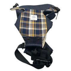 CUSE BERRY キューズベリー ZERO ゼロ 抱っこ紐 デニム チェック ベビー用品 新生児 縦抱き 対面抱き 中古 W４