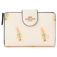 新品 コーチ COACH 2つ折り財布 ミディアム コーナー ジップ ウォレット ホワイト 白