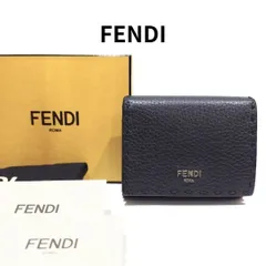 FENDI フェンディ セレリア 三つ折り 財布 ブラック 黒 コインケース付き カーフレザー selleria 7M0280