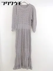 ◇ ◎ NICE CLAUP ナイスクラップ 八分袖 ロング ニット ワンピース グレー レディース  【中古】 【1112240003600】