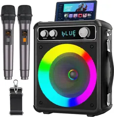カラオケセット ワイヤレスマイク２本 スピーカーセット 家庭用 カラオケマイク 拡声器 Bluetooth 5.0 PAセット 小型