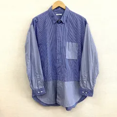 UNIQLO ユニクロ　スーピマコットンオーバーサイズシャツ　長袖　サイズＬ　ブルー　ストライプ　+J