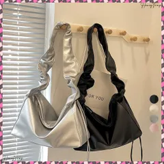 送料無料 ギャザーショルダーバッグ ドロストバッグ レディース ドロストショルダーバッグ 2WAY ボディバッグ 軽量 大人カジュアル ワンショルダーバッグ フェイクレザー 大容量肩掛けバッグ 無地斜め掛けバッグ シルバーバッグ人気